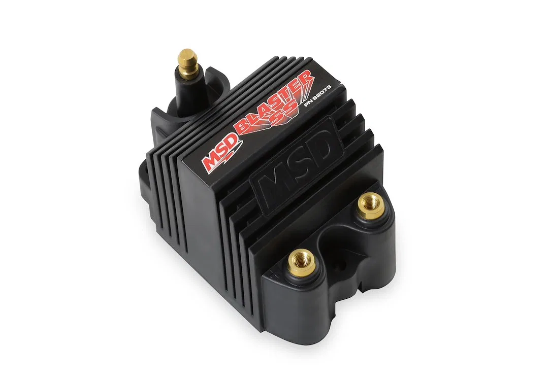 82073 – MSD CO. Ignition Coil, Single Tower Coil 40000 Volts 0.355 Ohms Primary Resistance/4.4K Secondary Resistance/...